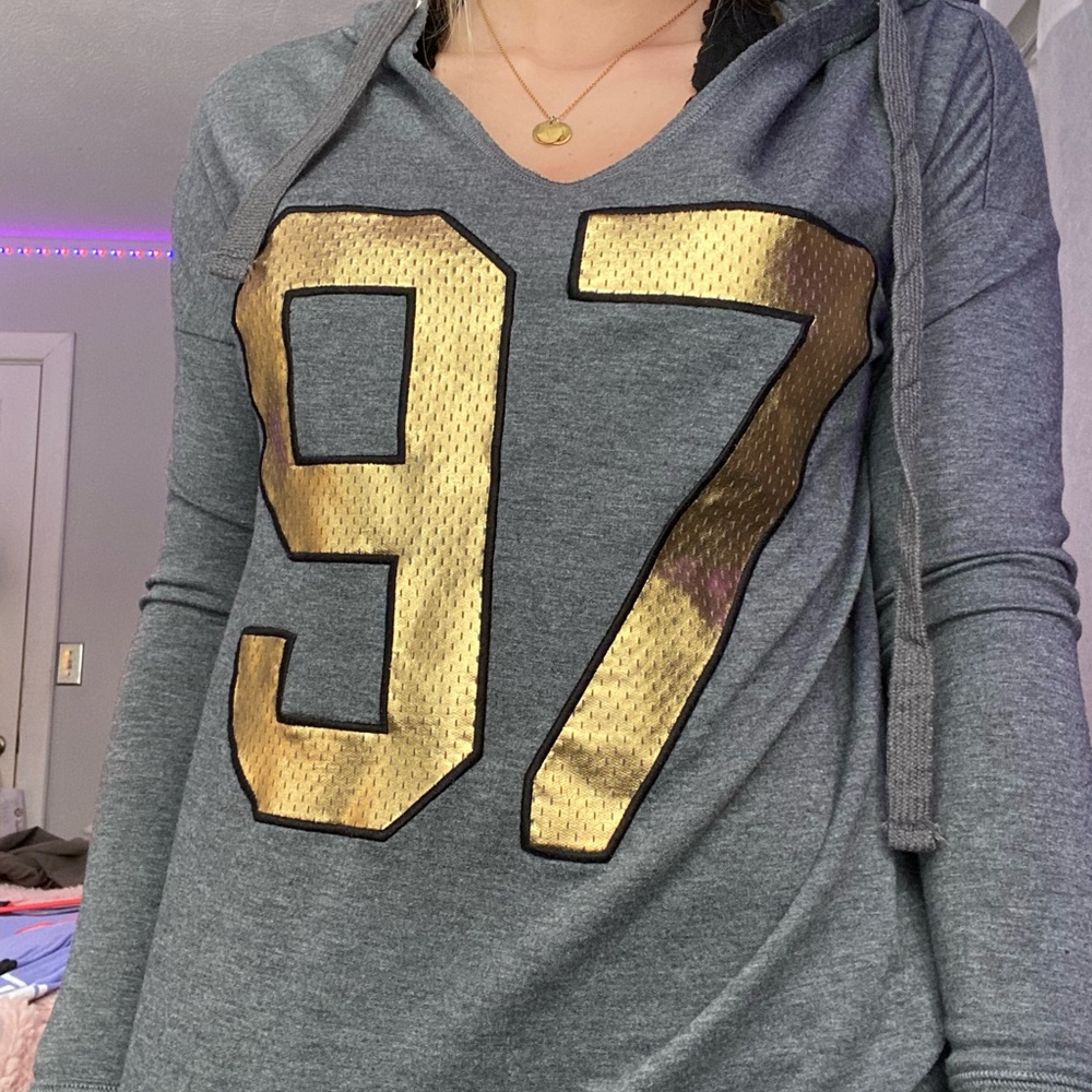 Grey and gold sweatshirt